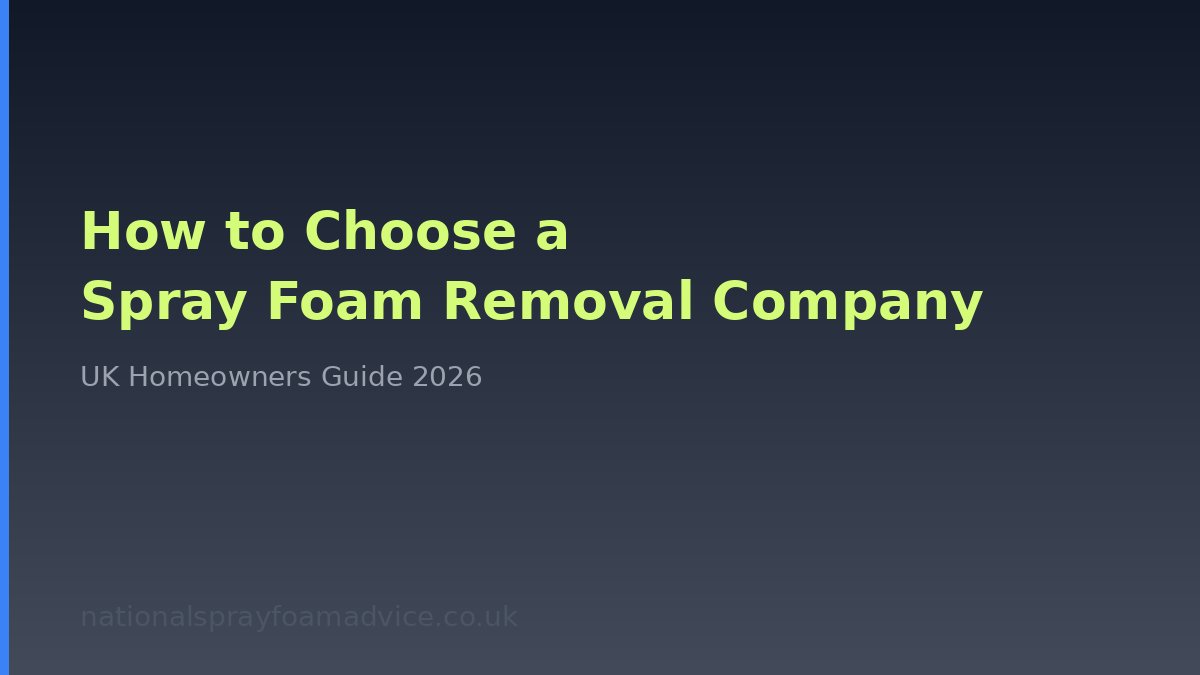 How to Choose a Spray Foam Removal Company: A UK Homeowners Guide 2026